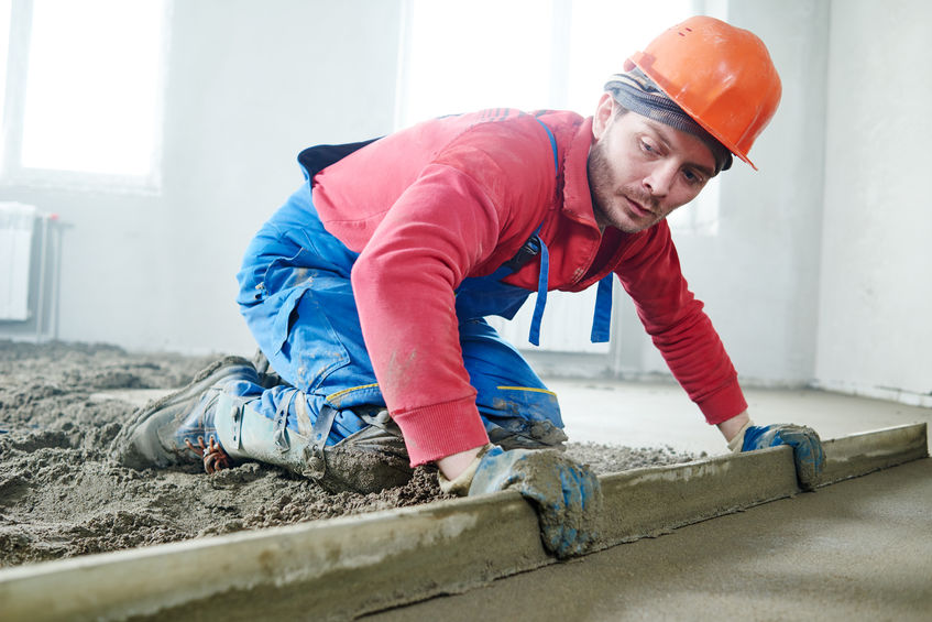 pose d'une chappe en béton