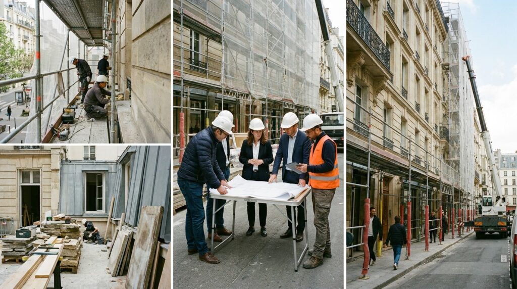Rénovation énergétique performante sur immeuble existant avec coordination de chantier et enveloppe technique modernisée