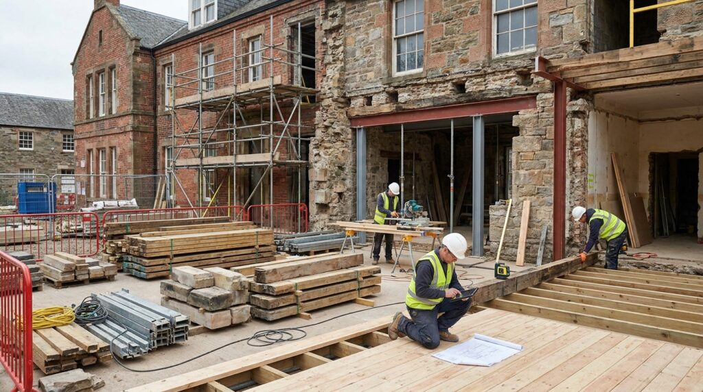 Réparation bas carbone sur un chantier post-sinistre avec tri, réemploi et remise en état sélective